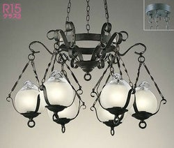 6灯 黒鉄イブシ オーデリック製ペンダントライト OC006963LCR OD-0490W-BK