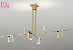 10灯サテンゴールド オーデリック製シーリングライト OC257161BR OD-1740E-GD