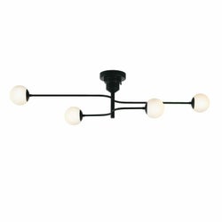 ブラック 4灯 インターフォルム製シーリングライト LT-4460 IF-1180E-BK