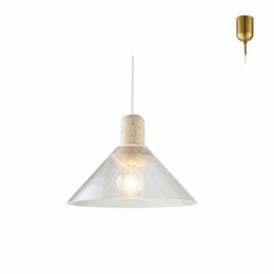 ガラス×大理石 ベージュ トラバーチン インターフォルム製ペンダントライト LT-4575BG IF-1230E-BG