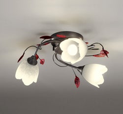 3灯 ガラス（ケシ・スカボ調） オーデリック製シーリングライト OC257027LR OD-0962E-WH